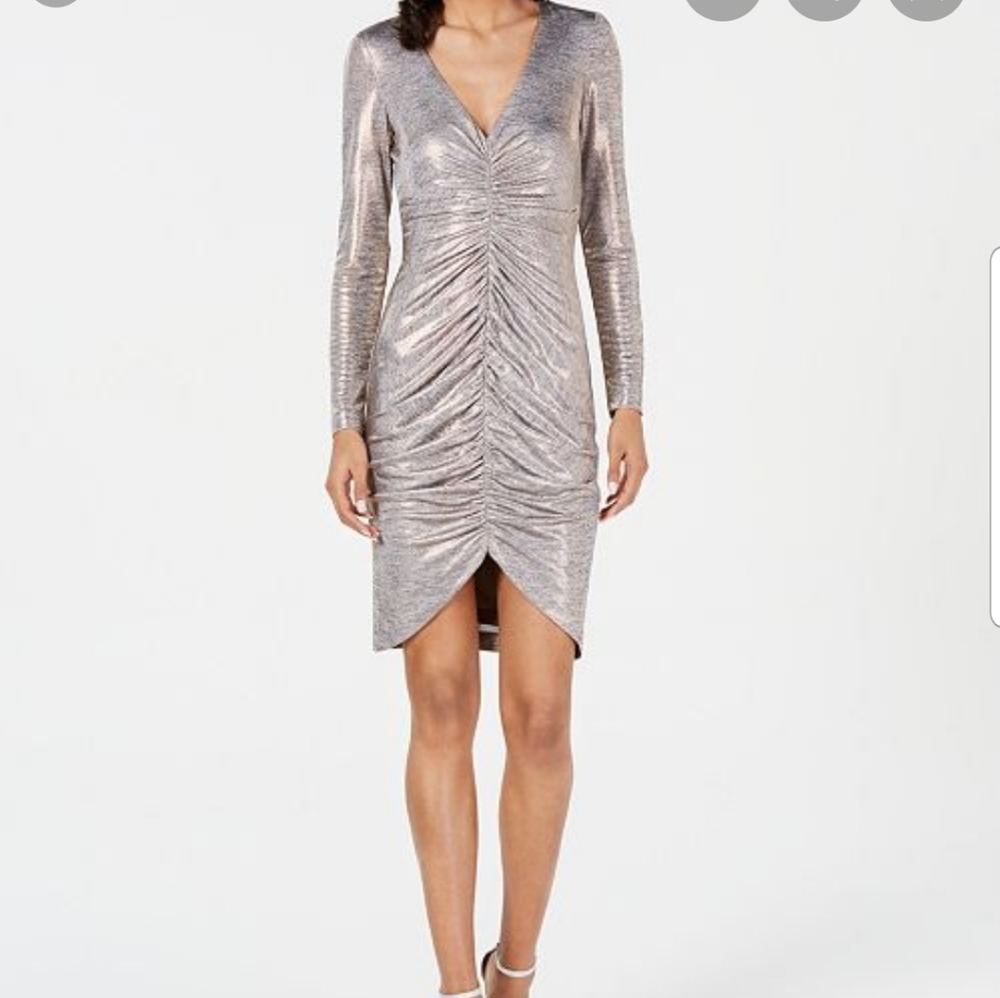 VINCE CAMUTO   RUCHED METALLIC DRESS SIZE 6